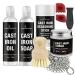 Culina Cast Iron Soap stick Conditioning Oil Stainless Scrubber Restoring Scrub brush handle and scrapers |All Natural Ingredients |for Cast Iron Cookware with handle and scrappers colors may vary