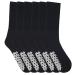 Different Touch Diabetic Socks With Grip Non Binding Top Anti Skid/Slip Cotton Men or Women (Pack of 6) 9-11 Black