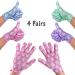 Snuggle Scrub Bath Gloves - 4 Pairs Multi-Color Exfoliating Shower Gloves for Women - Soft Hand Exfoliator for Smooth Skin - Buy Online on GoSupps.com