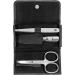 Twin manicure set 3-part with cowhide case professional care for hands and feet black 3-part including nail scissors single