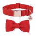 Dogwong dog collar with removable fly red pet collar dog dog gift for girls or young dogs comfortable adjustable dog collar for small medium -sized dogs Large (pack of 1) red