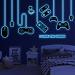 Gaming Wall Decals Glow in The Dark Wall Decals Video Game Zone Wall Stickers Removable Gaming Room Wall Decor Peel and Stick for Boys Kids Bedroom Playroom-Blue