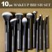 Expressions 10pc Pro Makeup Brush Set | Quality Soft Bristle Brushes for Everyday Use | Black & Gold Professional Makeup Tools - Buy Online on GoSupps.com