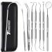 Dental Tools Plaque & Calculus Remover for Teeth Cleaning Dentist Kit Dental Pick Mirror Tooth Professional Tongue Scraper Tartar Remover Tool Stainless Steel Hygiene Dentist Set
