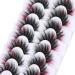 False Eyelashes Fluffy Pink Colored Lashes Cat-Eye 20mm Faux Mink Lashes Dramatic Wispy 7 Pairs Pack FANXITON Eye Lashes