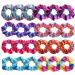 24 Pieces Metallic Scrunchies Shiny Metallic Hair Scrunchies Mermaid Scrunchies Elastics Ponytail Holder Colorful Elasticated Neon Hair Ties for Women or Girls Hair Accessories