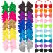 40 hair loop hair clips girl hair tie multi -colored small hair clip bow rips tape loops with crocodile terminals hair jewelry for girls babies toddlers