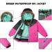 SMONTY Girls Winter Snow Suit Set - Gray/Pink 8 | Hooded Ski Jacket & Pants | Windproof, Waterproof & Warm - Buy Online on GoSupps.com