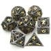 Metal Dice Set D&D Dungeons and Dragons Dice Gifts DND Dice Role Playing Dice Hollow Polyhedral Dice Set Suitable for Dungeons and Dragons RPG MTG Table Games D&D Pathfinder Shadowrun Black Plus Gold