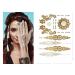 Terra Tattoos Metallic Gold Henna Temporary Tattoos - 75 Mandala & Flower Designs, Waterproof & Nontoxic for Beach Parties - Buy Online on GoSupps.com