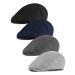 KUTTOR 4 Piece Newsboy Men's Hat Newsboy Cap Flat Cap Soft Stretch Fit Men Cap Cabbie Hunting Cap for Men Outdoor Daily Use Dark Grey, Light Grey, Navy Blue, Black