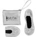 Women's Portable Foldable Ballet Flats Shoes | Roll Up Slippers with Travel Pouch | Large Silver | Expandable Tote Included - Buy Online on GoSupps.com