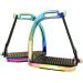 Peacock Rainbow Gloss Fillis Safety Stirrups S/Steel with Black Treads - 4.75 Inches - Buy Online on GoSupps.com