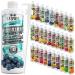 C.P.Sports beverage syrup for mineral drink i syrup sugar-free for vital drink Blueberry with vitamins i beverage concentrate for mixing with water for sports drink i 1 liter + pump dispenser Blueberry 1 L (1 Pack)
