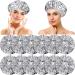 12 Pieces Aluminum Foil Deep Conditioning Caps Reusable Hair Processing Caps Hair Coloring Shower Caps for Home Salon Use (12 Inch, Silvery) 12 Inch (Pack of 12) Silvery