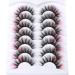 Fluffy Pink Cat-Eye Faux Mink Lashes - 7 Pairs Pack | FANXITON Dramatic Wispy 20mm False Eyelashes - Buy Online on GoSupps.com