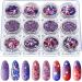 12 Boxes Independence Day Nail Glitter 4th of July Nail Art Star Sequins Holographic Red Blue Sliver Mixed Star Hexagon Circles Nail Sequins Confetti 3D Nail Art for Women Girls Makeup Nail Decoration
