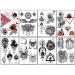 Yazhiji 32 Pieces Totem Flower Rose Temporary Tattoo Stickers for Men, Women, Boys, and Girls - Sexy Body Art, Big Arm Tower, Sunflower Design - Buy Online on GoSupps.com