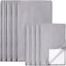 8 Pieces Large Jewelry Polishing Cloth Set Cleaning Cloths Silver Polishing Cleaning Cloth for Gold Silver Platinum Jewelry Coins Watches Silverware, 11 x 14 Inch and 6 x 8 Inch (Grey) Grey, White