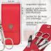 Three Swords Capri Nail Care Set | 4-Pcs Manicure & Pedicure Kit | High-Quality Synthetic Leather Red | Nail Scissors Clippers Tweezers Sapphire Nail File - Buy Online on GoSupps.com