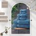 TEXTILOM Luxury 100% Turkish Cotton Bath Towel Set - Soft & Absorbent (6 Pcs, Mid Blue) - Buy Online on GoSupps.com