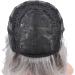 FAELBATY Ombre Grey Short Bob Wig with Air Bangs - Curly Wavy Synthetic Cosplay Wig for Women - 12 Dark Root Ombre Gray - Buy Online on GoSupps.com