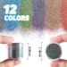 Laza 12 Colors Nail Art Glitter Peacock Powder - Holographic Shimmer Dust for Nail Decoration - Azure Pink and Gold - Buy Online on GoSupps.com