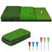 NEWCARE Golf Hitting Mat,3-in-1 Foldable Grass Mat- Practice Tri-Turf Chipping Swing Detection Aid Batting Mat Golf mat for Backyard,Portable Hitting Surfaces for Driving and Putting Golf Training Basic Tri-Turf Practice Training Mat