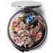 MADDesign Mother of Pearl Makeup Compact Mirror Dual Folding Magnify Apricot Flower Butterfly
