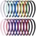 Duufin 20 Pieces Glitter Headbands for Girls Sparkle Headbands Colorful Plastic Headbands Glitter Hair Headband, 20 Colors Candy color