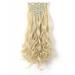 OneDor  20 Curly Full Head Clip in Synthetic Hair Extensions 7pcs 140g (613-Pre Bleach Blonde)