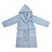 Wolimbo children's bathrobe with name and motif embroidered 100% cotton baby bathrobe 140 steel blue whales