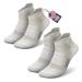 Samsox 2-Pair Merino Wool Running Socks, Made in USA Cushioned Low-Cut Athletic Socks for Men & Women Small-Medium Oatmeal