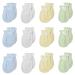 TL Care Newborn Baby 100% Cotton Scratch Free Mittens  for Boys 12 Pair (Pack of 1) Boy