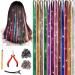12 Colours of 47 Inches Hair Tinsel with 240 Strands each Tinsel with Tools Girls Shinning Glitter Colored Hair with Full Kit Tinsel Festival Hairs for women Colourful Fairy Tinsel Hair Extensions