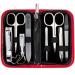3 Swords Germany - brand quality 8 piece manicure pedicure grooming kit set for professional finger & toe nail care scissors clipper fashion leather case in gift box Made by 3 Swords (002020) RED - SYNTHETIC LEATHER