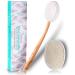 Belavena Cream aid for back with an extra long wooden handle - premium back cream for gentle skin care including fabric bags & free Luffa pad for body peeling