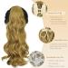 Gairyan 45cm Dark Blonde Claw Clip Ponytail Extensions - Curly Wavy Synthetic Hair for Women - Buy Online on GoSupps.com