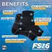 OrthoSleeve FS6 Compression Foot Sleeve (One Pair) - Large Black | Plantar Fasciitis, Heel Pain, Achilles Tendonitis Relief - Buy Online on GoSupps.com