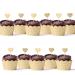 24pcs Cupcake Toppers Gold Glitter Cake Decorating Toppers Heart Toppers for Birthday Valentines Wedding Cake Decorations Cupcake Toppers (Heart Toppers)
