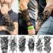 Rejaski 66 Sheets Black Eagle Dragon Temporary Tattoos for Men and Women - Halloween 3D Wolf, Tiger, Lion, Skull Fake Tattoos - Large Arm Sleeve and Forearm Designs - Buy Online on GoSupps.com