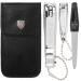 Three Swords - Nail clippers set 'CLIP' fingernail clippers and toenail clippers in artificial leather case (NXM) chrome