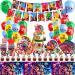 129PCs MA Rio Decoration Pappeller Children's Birthday Birthday Cocks Set Party Deco Birthday Tablecloth Cockpiece Party Tears Children's Birthday Set For 20 People Mla2