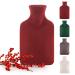 Blum Valley heat bottle Baby with a gentle polar trap - hot water bottle with cover 1.5l - washable hot water bottle fluffy - bed bottle made of natural rubber - 100% outlet -safe hot water bottle children/babies - red polar trap