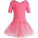MOLLDAN Girls Ballet Leotard with Shiny Skirt and Ruffle Sleeves - Z-bow Burgundy - Size 6-8 Years - Buy Online on GoSupps.com
