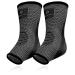Achilles Tendon Support Brace, Plantar Fasciitis Sock, Ankle Compression Sleeve For Running, Tendonitis and Flat Feet Relief Gray Black Unisize