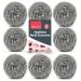 8pk Stainless Steel Scourer | Heavy Duty Metal Cleaning Pads - 6cm x 6cm | Thick Strong Wire Wool Scourers - Reusable - Buy Online on GoSupps.com