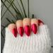 TEN NAILS 24pcs Stiletto False Nails Almond Fake Nails Acrylic Long Tips 12 Sizes with Glue (Matte Metallic Red) - Buy Online on GoSupps.com