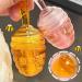 Honey Lip Oil Lip Gloss Set Clear Lip Gloss 2PCS Lip Gloss Moisturizing Liquid Lipstick Glossy Lip Make up Lip Comfort Oil Transparent Lip Gloss Kit Honey Flavors