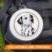 Dalmatian Portable Foldable Pet Bowl with Carabiner - Travel-Friendly Food & Water Bowl for Dogs - Buy Online on GoSupps.com